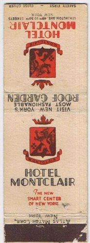Matchbook Cover Hotel Montclair NYC New York