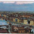 Italy Postcard Firenze Florence View Of The Bridges  2 3/4" x 6"