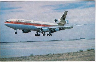Postcard Continental Airlines DC 10-30 The Proud Bird LA To South Pacific