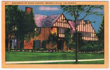 Celebrity Postcard Eddie Cantor Home Beverly Hills California Longshaw