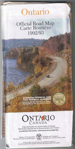 Ontario Official Roadmap 1992/93 Algonquin Provincial Park