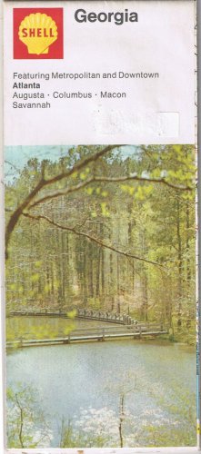 Roadmap Shell Georgia 1972 Macon Savannah Augusta Atlanta Calloway Gardens