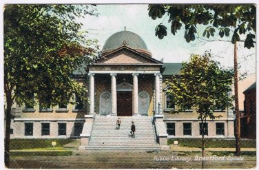 Postcard Public Library Brantford Ontario Stedman Bros