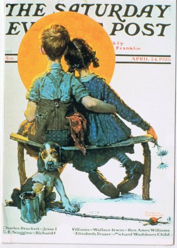 Postcard First Love Norman Rockwell Saturday Evening Post