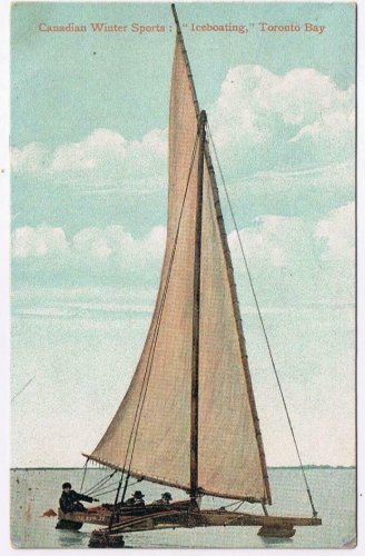 Ontario Postcard Toronto Bay Iceboating Canadian Winter Sports Valentine 3 Ring
