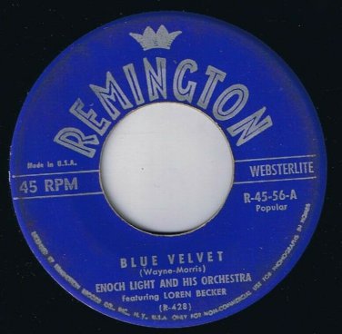 Enoch Light Orchestra Blue Velvet 45 rpm Cold Cold Heart