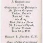 Jesus with Sheep Prayer Card Priest Ordination 1944 St Clements Church Preston