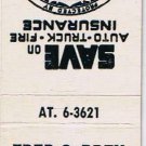 Matchbook Cover Fred C Brey Temple City California Farmers Insurance Group
