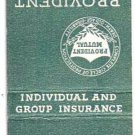 Matchbook Cover Lloyd H Hatch Jr Dexter Maine Provident Mutual Insurance