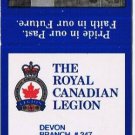Ontario Matchbook Cover Devon Royal Canadian Legion Branch 247 Playing Cards