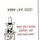 Advertising Matchbook Cover Bonanza Sirloin Pits Restaurant Cowboy