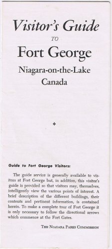 Niagara On The Lake Fort George Visitors Guide Advertising Folder 1950s