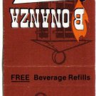 Advertising Matchbook Cover Bonanza Restaurant