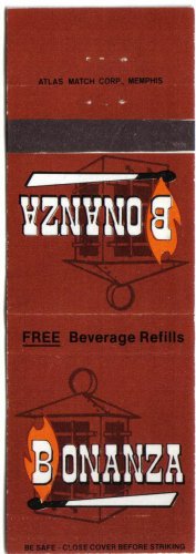 Advertising Matchbook Cover Bonanza Restaurant