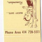 Matchbook Cover Lake Lawn Lodge Delavan Wisconsin