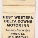 Matchbook Cover Best Western Delta Downs Motor Inn Vinton Louisiana