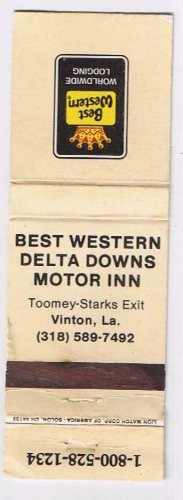 Matchbook Cover Best Western Delta Downs Motor Inn Vinton Louisiana