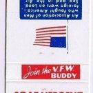 Matchbook Cover Veterans of Foreign Wars Waukesha WI Soat-Vergenz Post 721