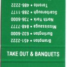 Ontario Matchbook Cover Toronto Mandarin World's Largest Chinese Buffet Eddy