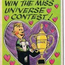 Vintage Sarcastic Valentine Card T.C.G. 1950s Win The Miss Universe Contest