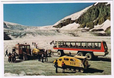 Postcard Snowmobile Touring On Athabasca Glacier