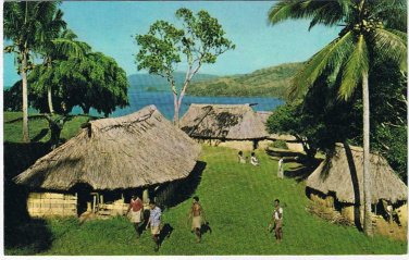 Fiji South Pacific Seas Postcard Nasinu Natewa Bay Fijian School People