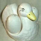 Ceramic Duck & Eggs Salt & Pepper Shakers Napkin Holder On Tail