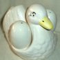Ceramic Duck & Eggs Salt & Pepper Shakers Napkin Holder On Tail