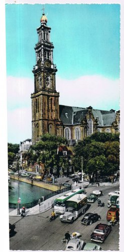 Netherlands Holland Postcard Amsterdam Western Tower Long Card