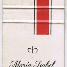 Matchbook Cover Hotel Maria Isabel Balsa Mexico City Mexico