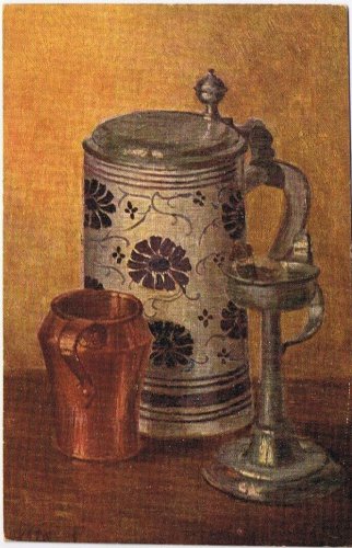 Postcard Erpaco OId Metal Oil Painting