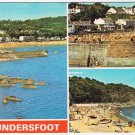 Postcard Saundersfoot Copper Hill Beach View From Harbour Wall Wales UK