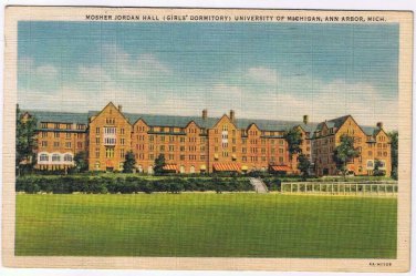 Postcard Mosher Jordan Hall Girls Dormitory University Of Michigan Ann Arbor