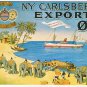 Postcard NY Carlsberg Export Ol Elephants Loading Boats Good Old Days