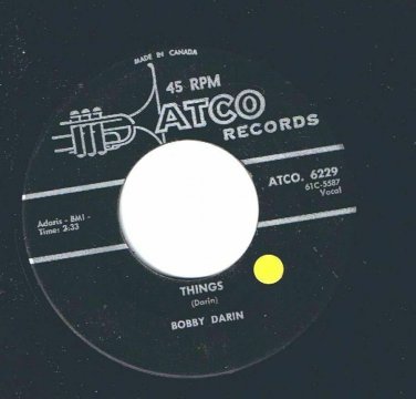 Bobby Darin Things 45 rpm Jailer Bring Me Water VG+