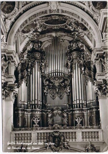 Germany Postcard Kirchenorgel Pipe Organ World's Largest Cathedral Of Passau