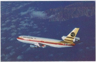 Postcard Continental Airlines DC 10-30 The Proud Bird