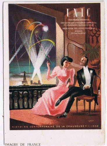 France Postcard Unic Men's Shoes Ad