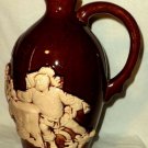 German Brown Jug Pouring Lip Handle Drinking Scene Cork 2043  1.8 Liters 9 1/2"