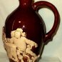 German Brown Jug Pouring Lip Handle Drinking Scene Cork 2043  1.8 Liters 9 1/2"