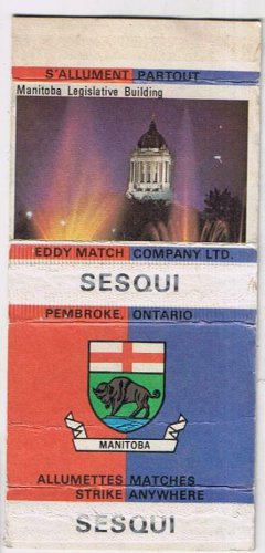 Matchbox Cover Manitoba Legislative Building Sesqui
