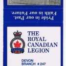 Ontario Matchbook Cover Devon Royal Canadian Legion Branch 247 Dancing