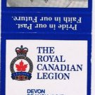 Ontario Matchbook Cover Devon Royal Canadian Legion Branch 247 Group