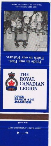 Ontario Matchbook Cover Devon Royal Canadian Legion Branch 247 Group
