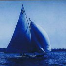 Holland Netherlands Postcard Delft Sailboat Blue