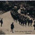 Postcard WWI Yanks Going Into Action France