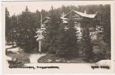 Postcard RPPC The Main Restaurant Chalet Frognersertoren Oslo Norway