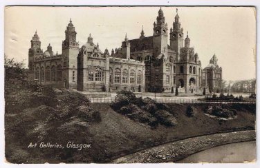 United Kingdom UK Postcard RPPC Scotland Glasgow Art Galleries 1919
