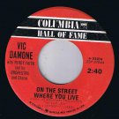 Vic Damone Percy Faith Orchestra On The Street Where You Live 45 rpm Gigi