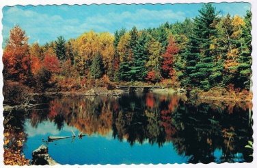Ontario Postcard Smooth Rock Falls Kents Esso Service Autumn Lake
